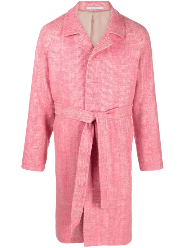 Pink herringbone coat online