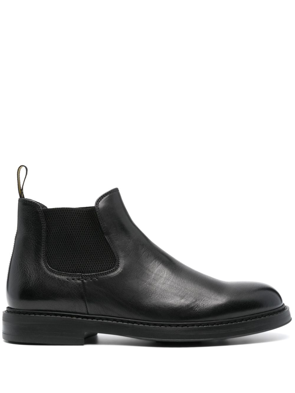Doucal's round-toe leather boots Black