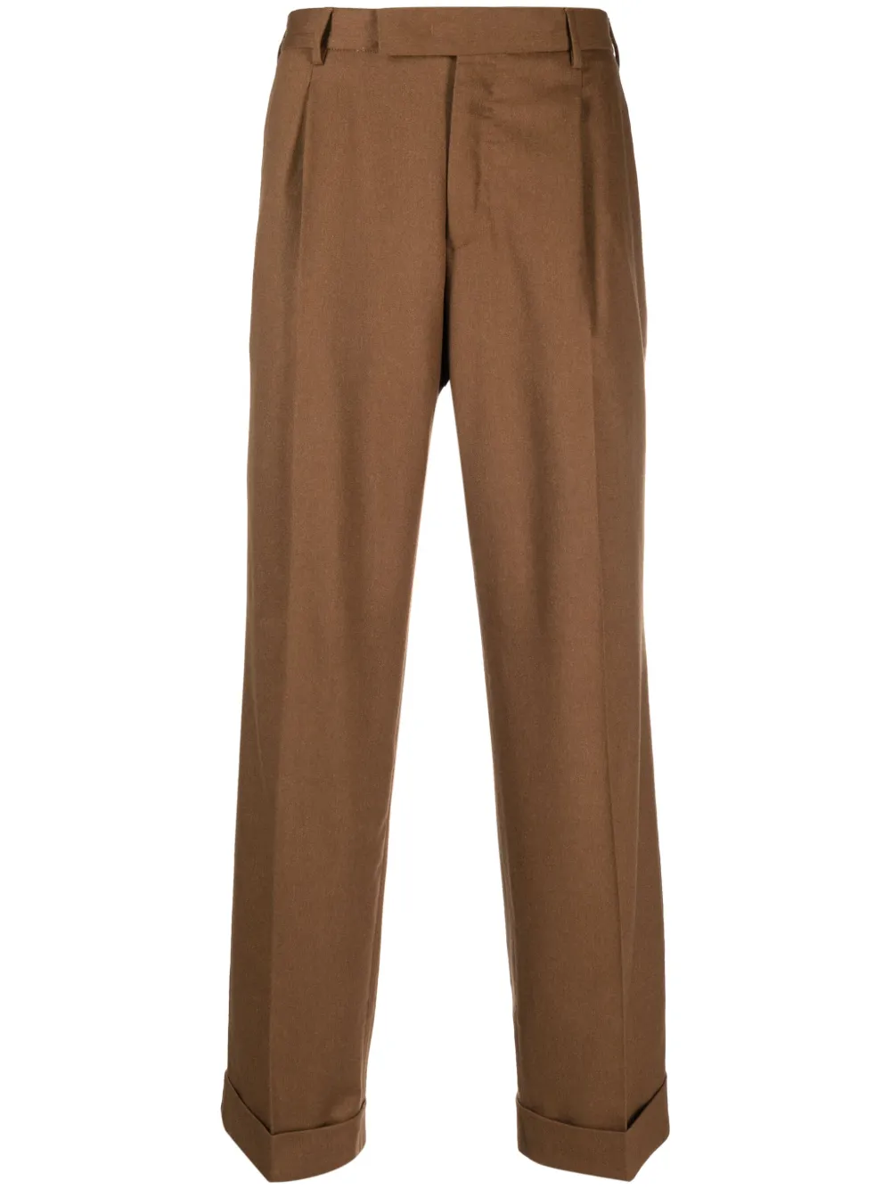 PT Torino feather-detail tailored trousers | Brown | Image 1