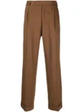 PT Torino feather-detail tailored trousers - Brown
