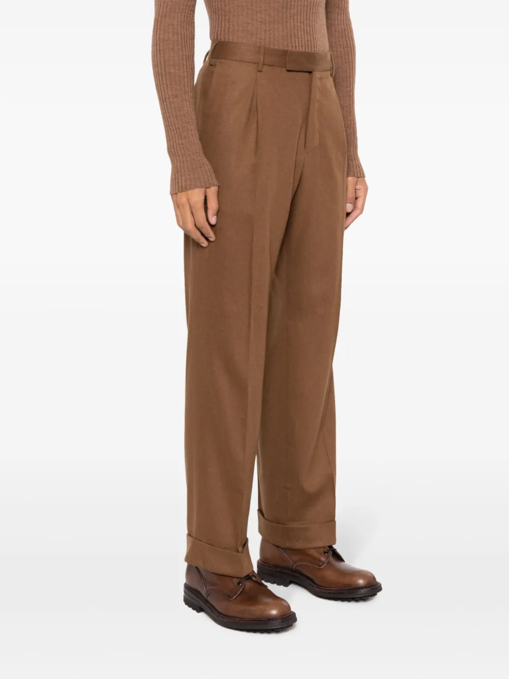 PT Torino Gestreepte pantalon Bruin