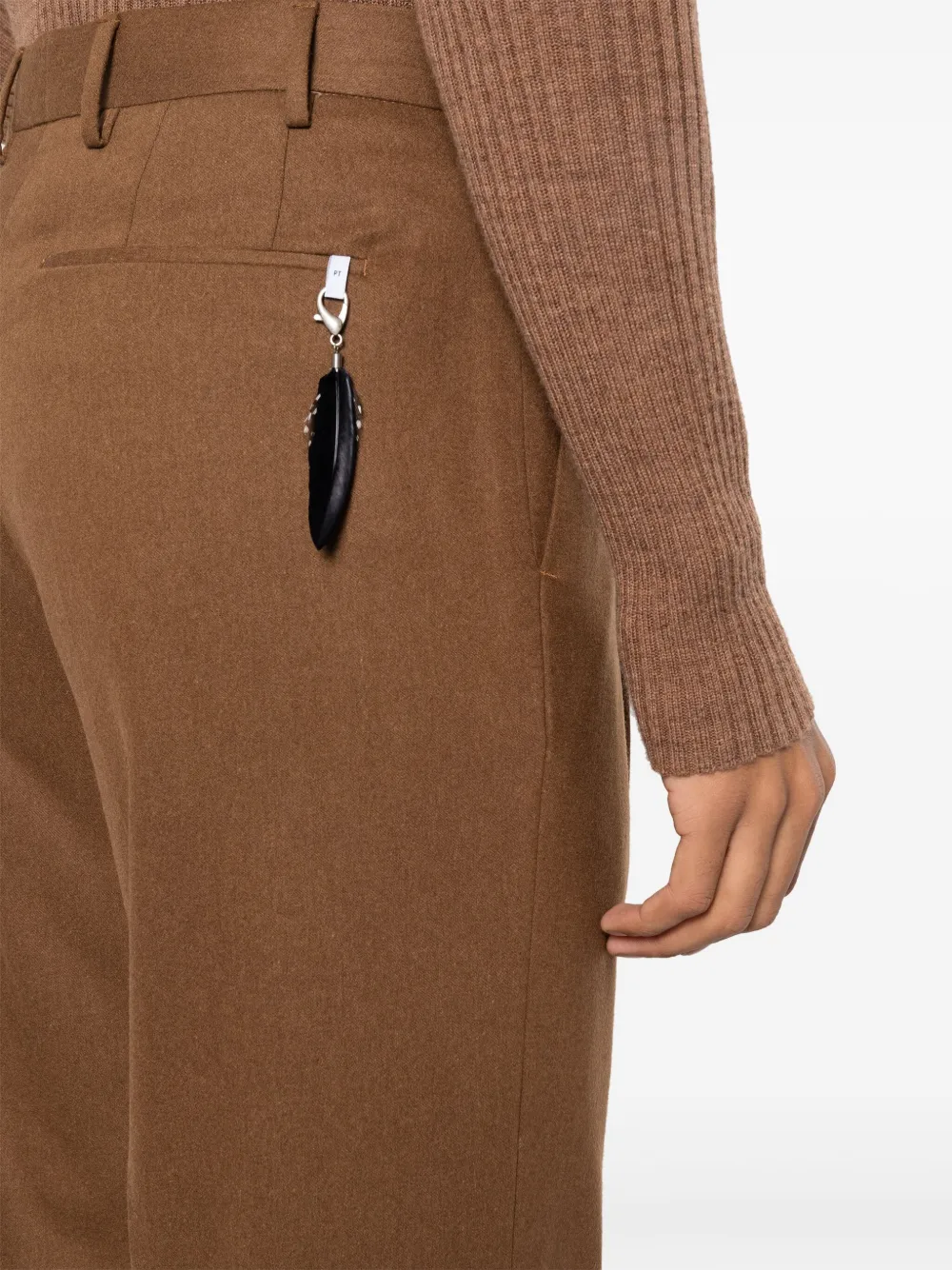 PT Torino Gestreepte pantalon Bruin