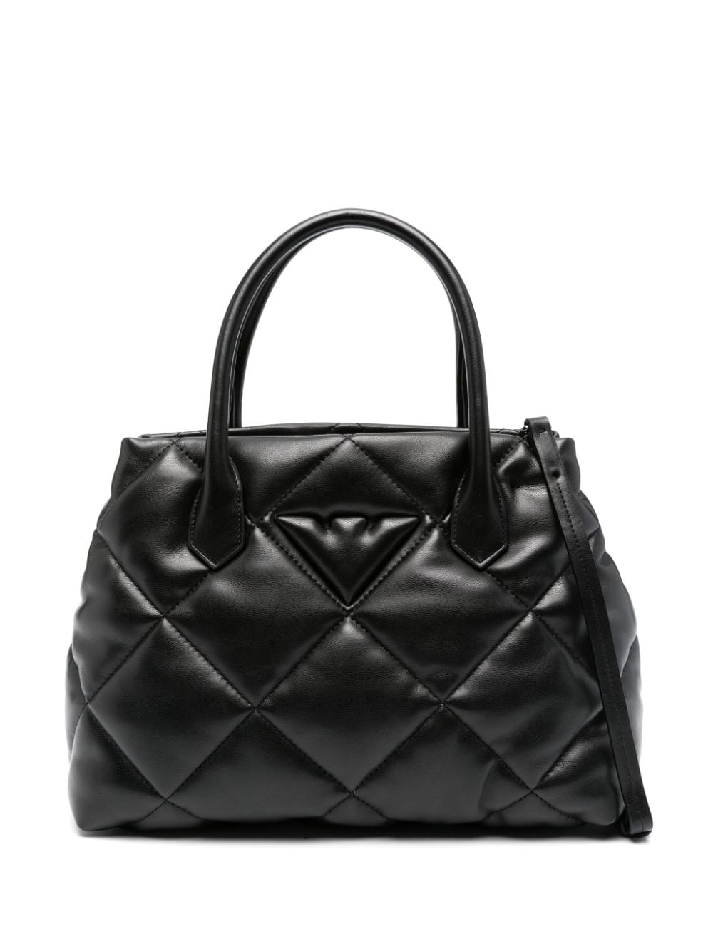 Emporio Armani Faux-leather Quilted Tote Bag In Black