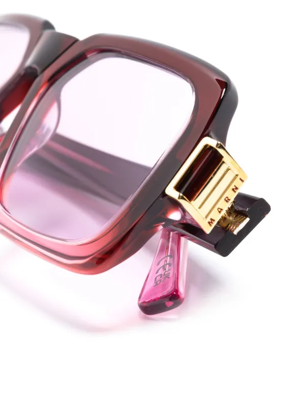 MARNI サマレクスクエアフレムクラス ZAMALEK XYJ Marni Eyewear Zamalek スクエア眼鏡フレーム | レッド