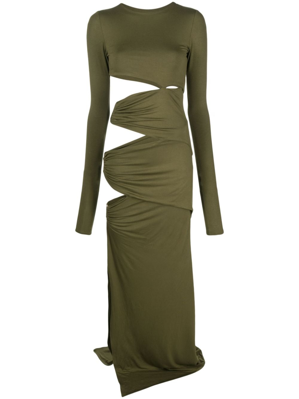 Concepto Asymmetric Cut-out Maxi Dress In Green