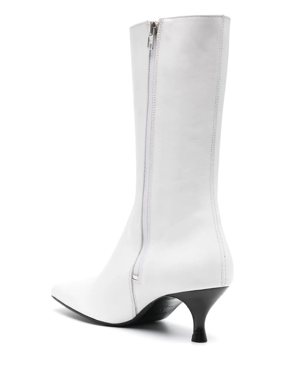 Shop Filippa K 60mm Square-toe Leather Boots In White