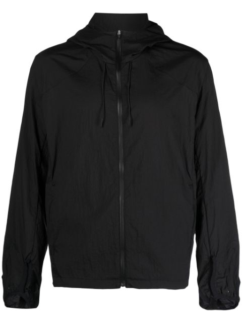 Post Archive Faction ripstop texture hooded zip-up jacket