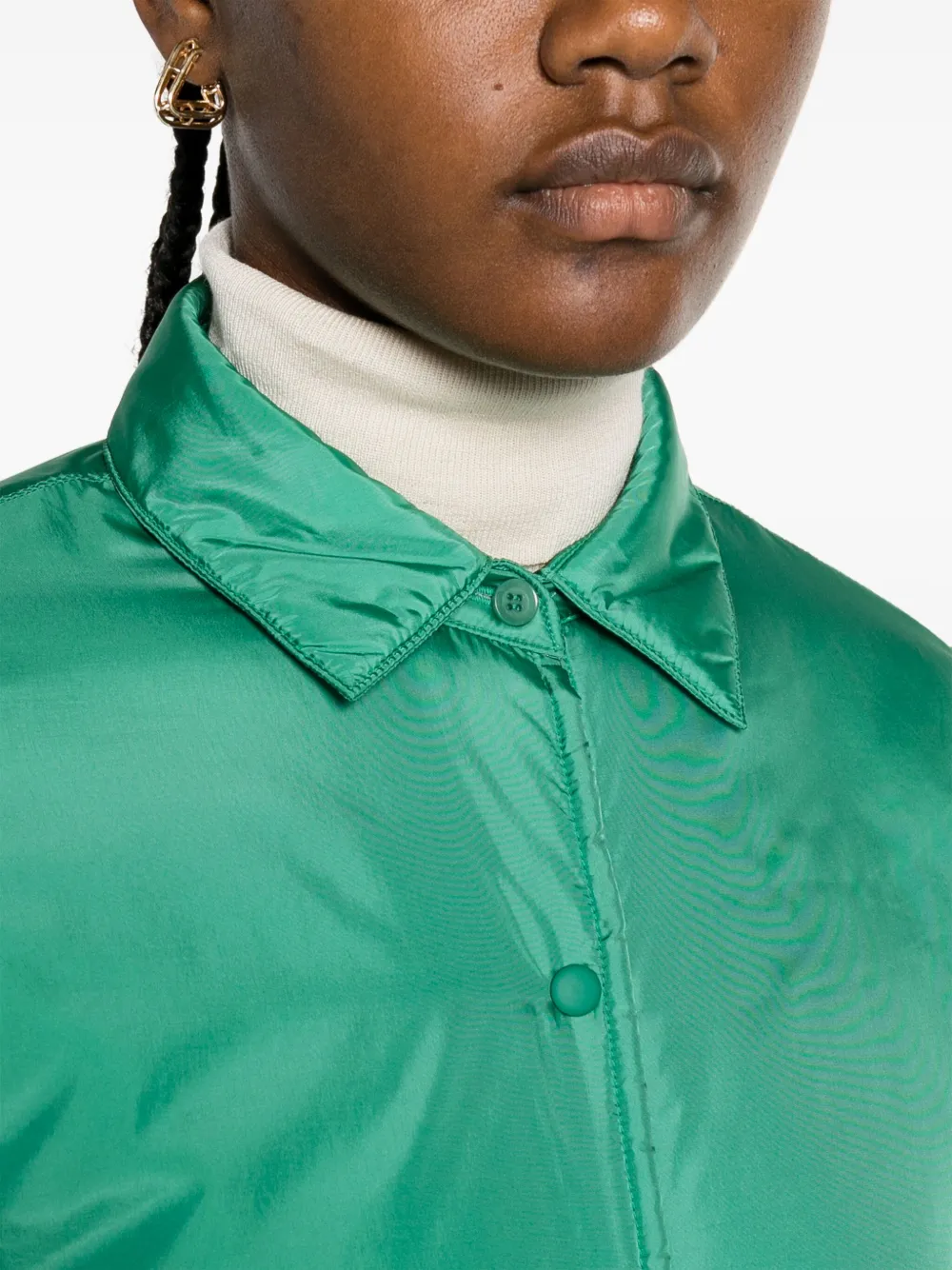 Shop Aspesi Insulated Long-sleeve Padded Shirt In Green