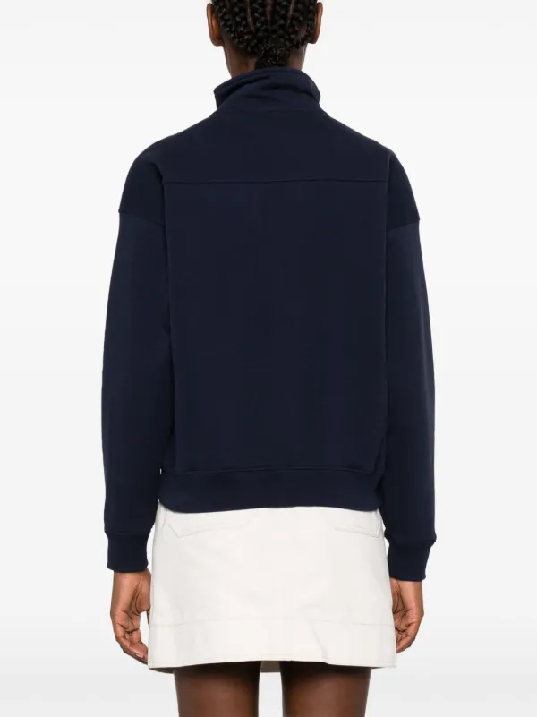 Sporty & Rich logo-print half-zip Sweatshirt | Blue