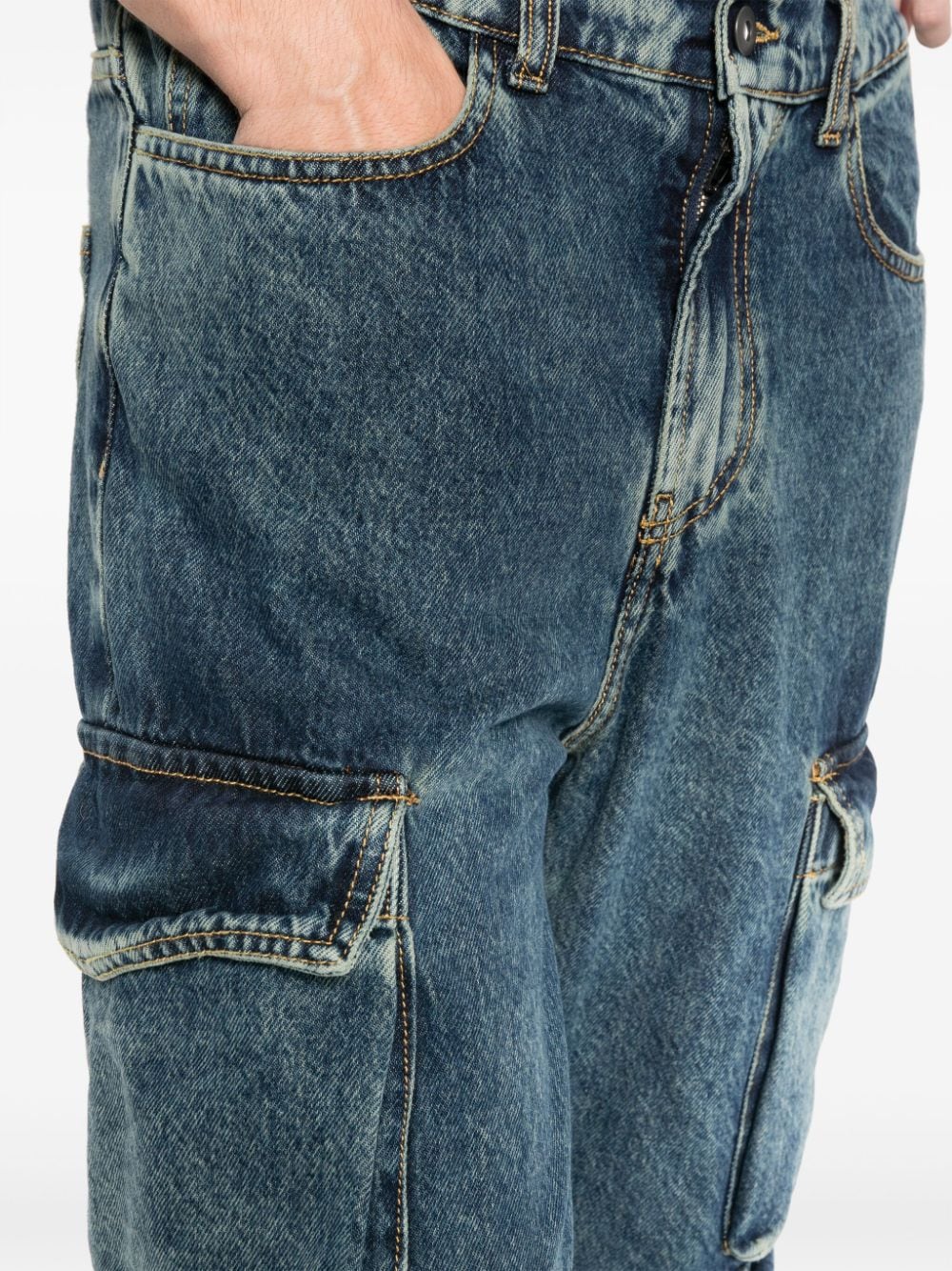 Shop Salvatore Santoro Cargo-pocket Straight-leg Jeans In Blue