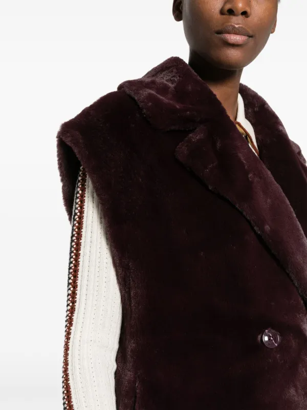 Seventy double breasted faux fur Vest Farfetch