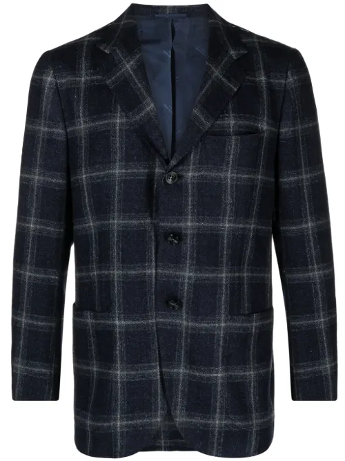 Blazer boutonné à carreaux - Kiton - Modalova