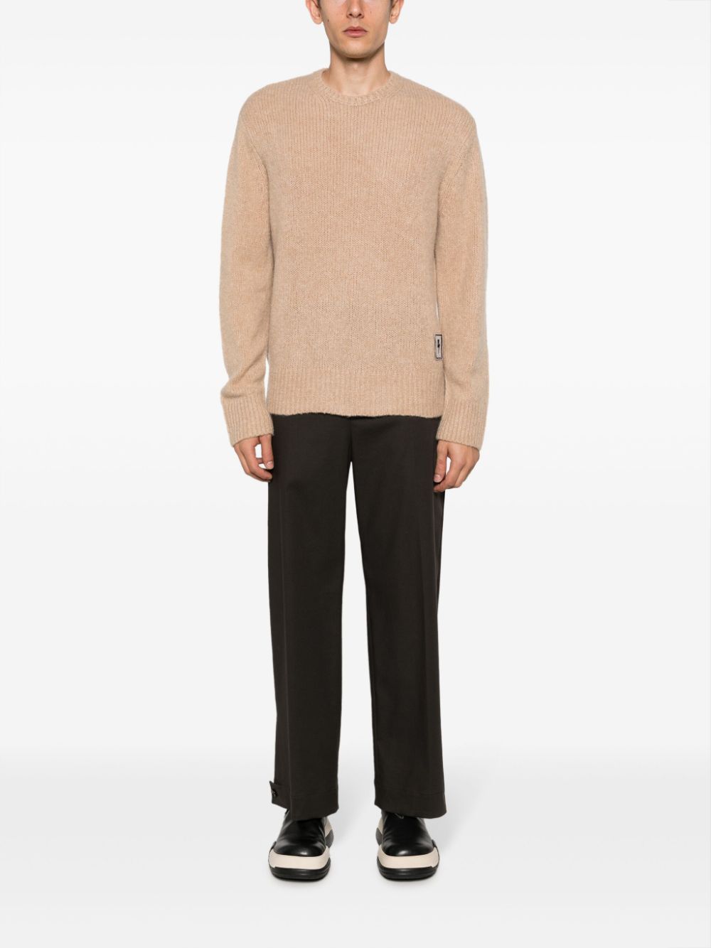 Neil Barrett logo-patch crew-neck jumper - Bruin