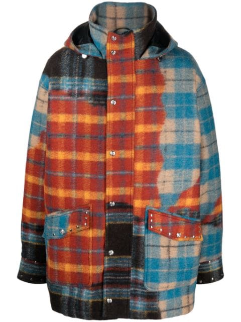 BLUEMARBLE colour-block plaid coat