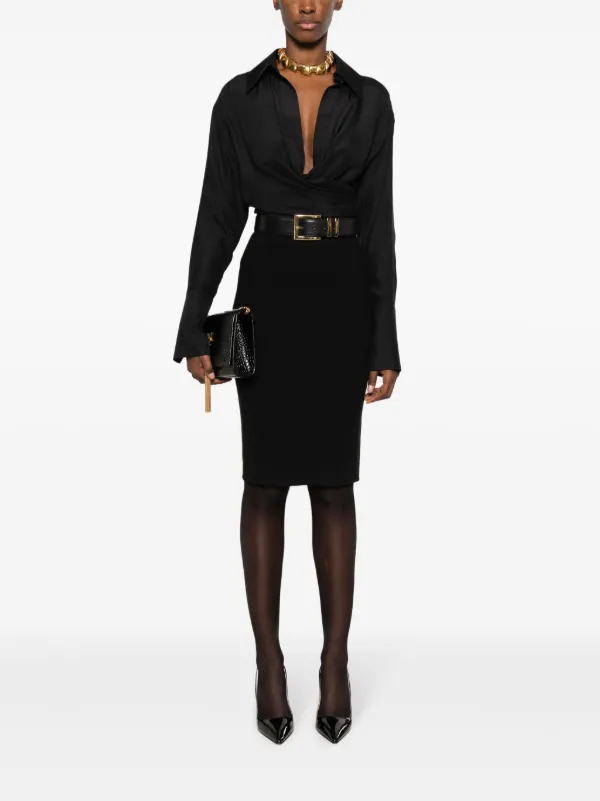 おすすめ☆Saint Laurentファインニット ペンシルスカート Saint Laurent ファインニット ペンシルスカート | ブラック