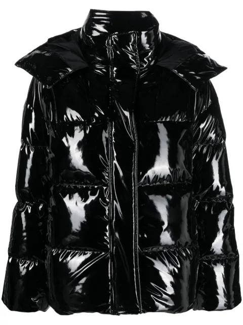 ASPESI high-shine hooded puffer jacket