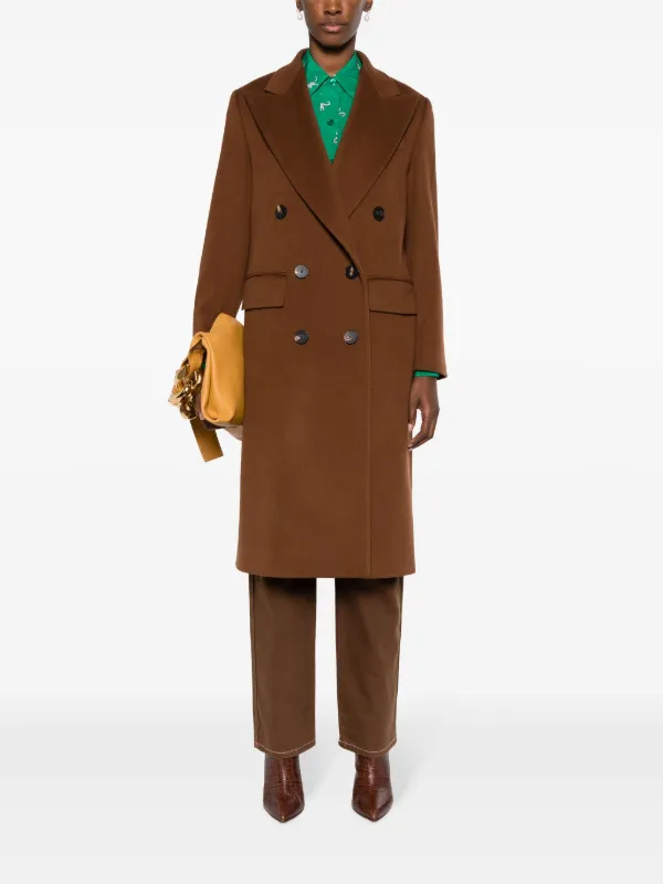 Alberto Biani double-breasted virgin-wool Coat | Brown | FARFETCH