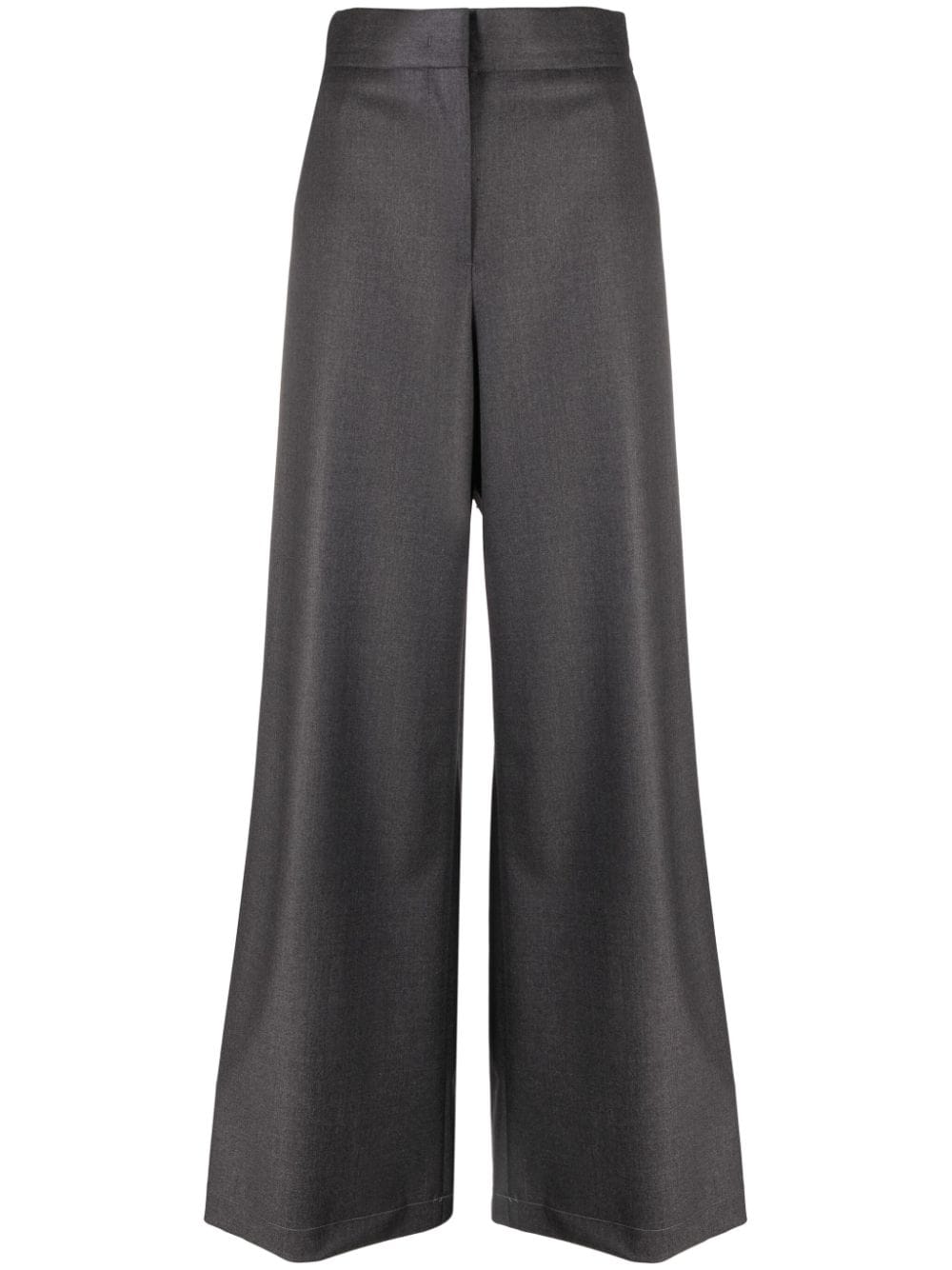 Msgm High-waist Wide-leg Trousers In Grey