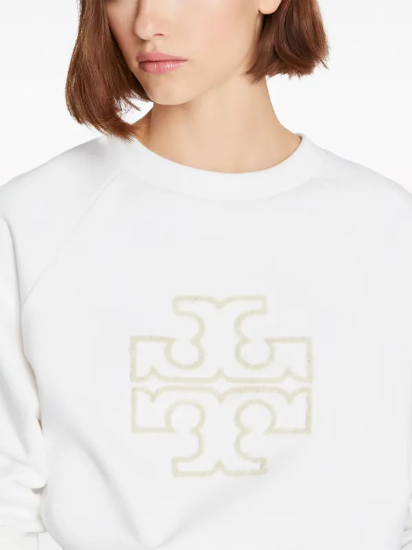 Tory Burch Double T terry cotton Sweatshirt Farfetch