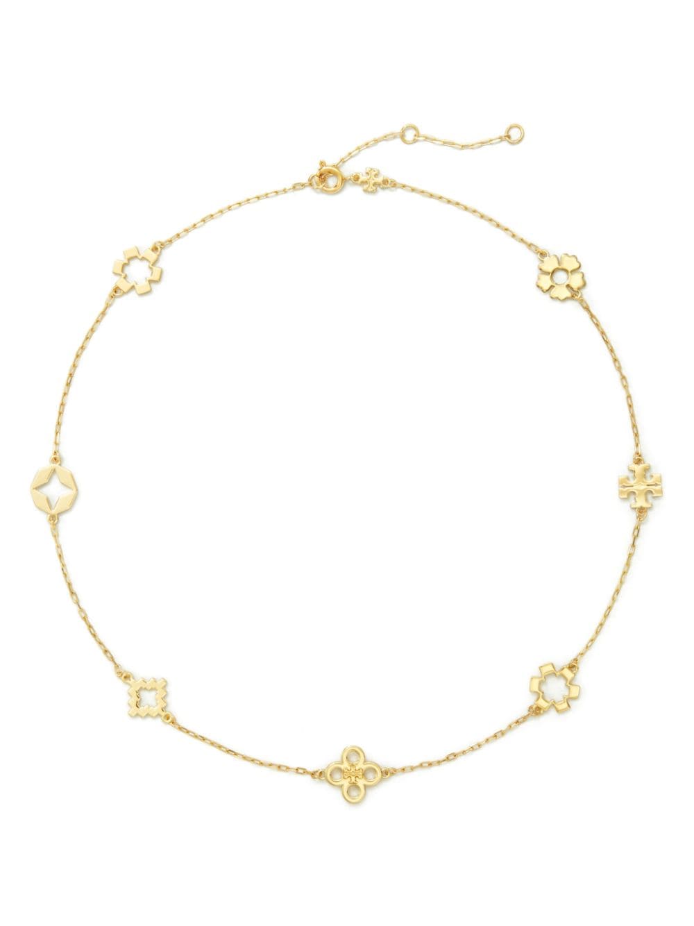 Shop Tory Burch Kira Clover 18kt Gold-plated Necklace