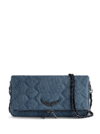 Denim clutch bag on sale