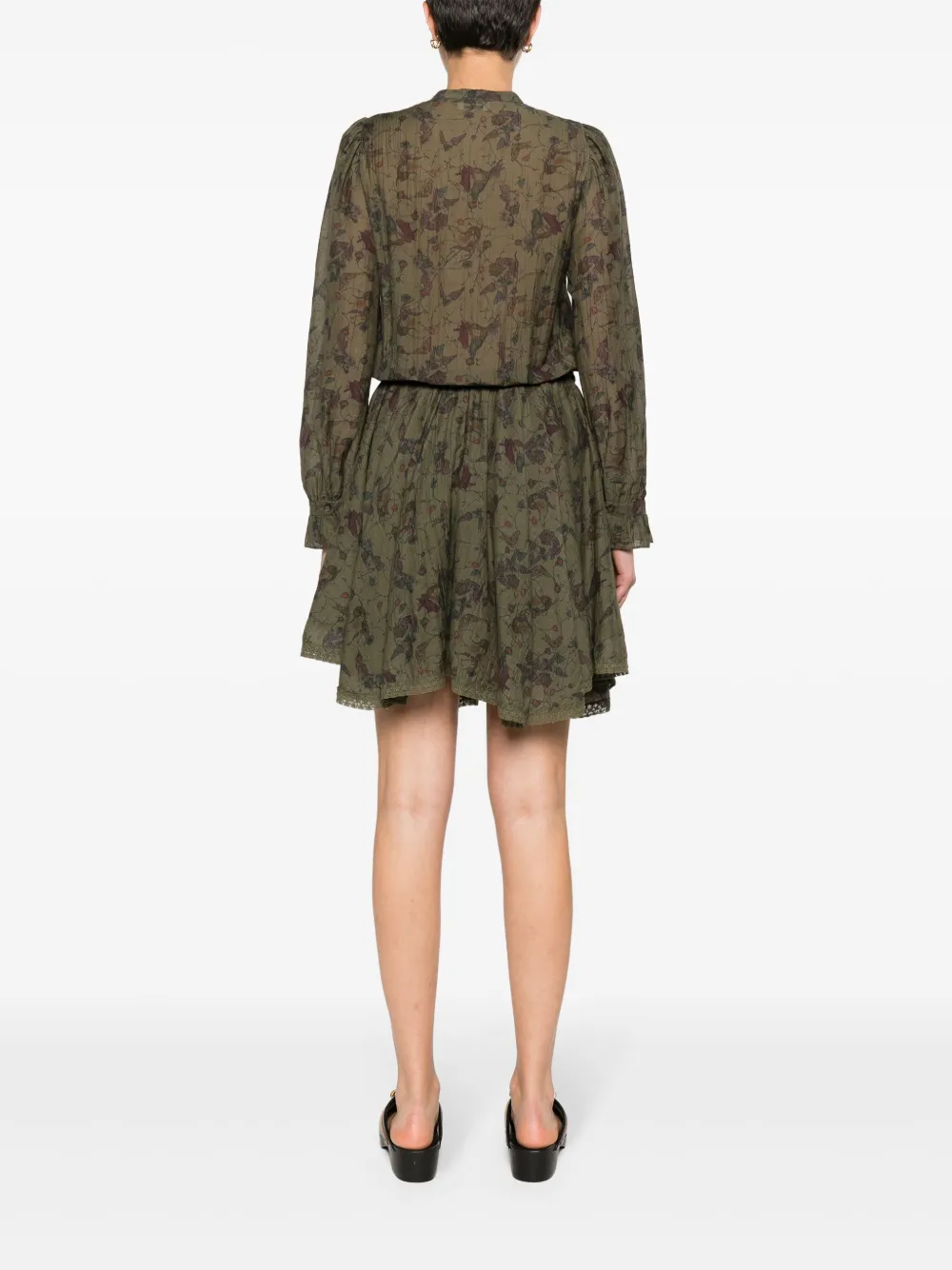 Shop Zadig & Voltaire Ranil Floral-print Mini Dress In 绿色