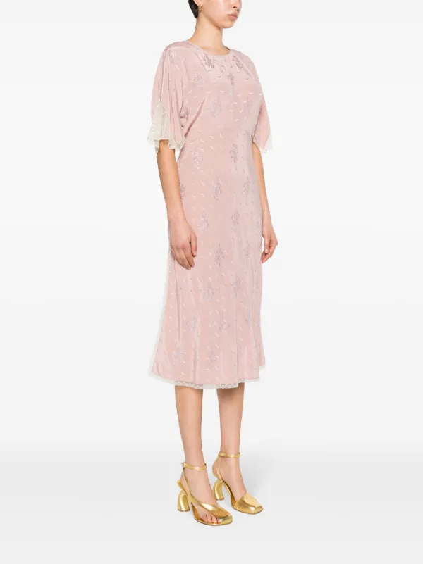 ワンピース ZADIG & VOLTAIRE Woman Dress Pink WWDR02526 670 Long Pink Silk Lace Dress | Zadig&Voltaire