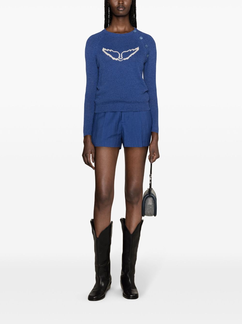 Shop Zadig & Voltaire Please Tailored Shorts In Blue