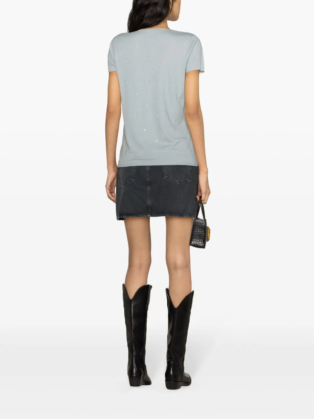 Shop Zadig & Voltaire Wassa Diamanté T-shirt In Blue