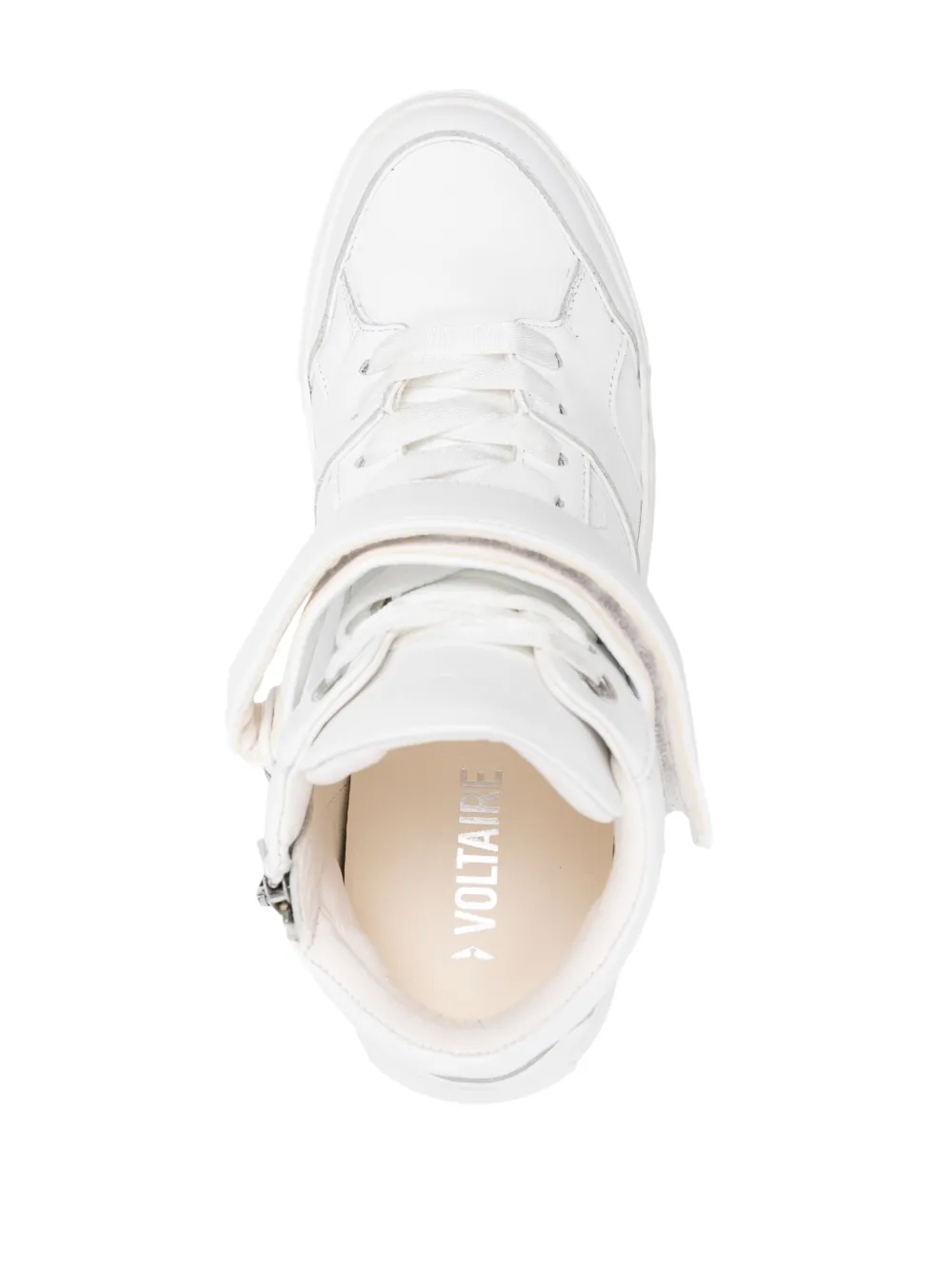 Shop Zadig & Voltaire Flash Mid-top Flatform Sneakers In White