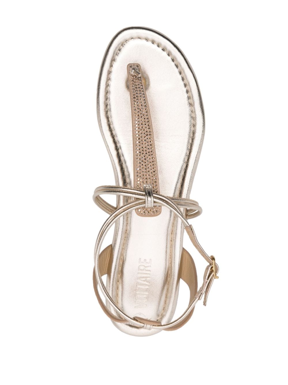 Shop Zadig & Voltaire Moonstar Crystal-embellished Sandals In Gold