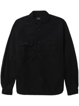 Junya Watanabe MAN asymmetric-pocket Cotton Shirt | Black | FARFETCH