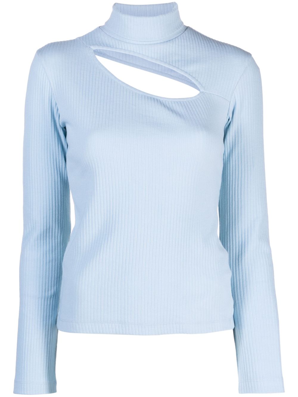 DES PHEMMES cut-out ribbed-knit top