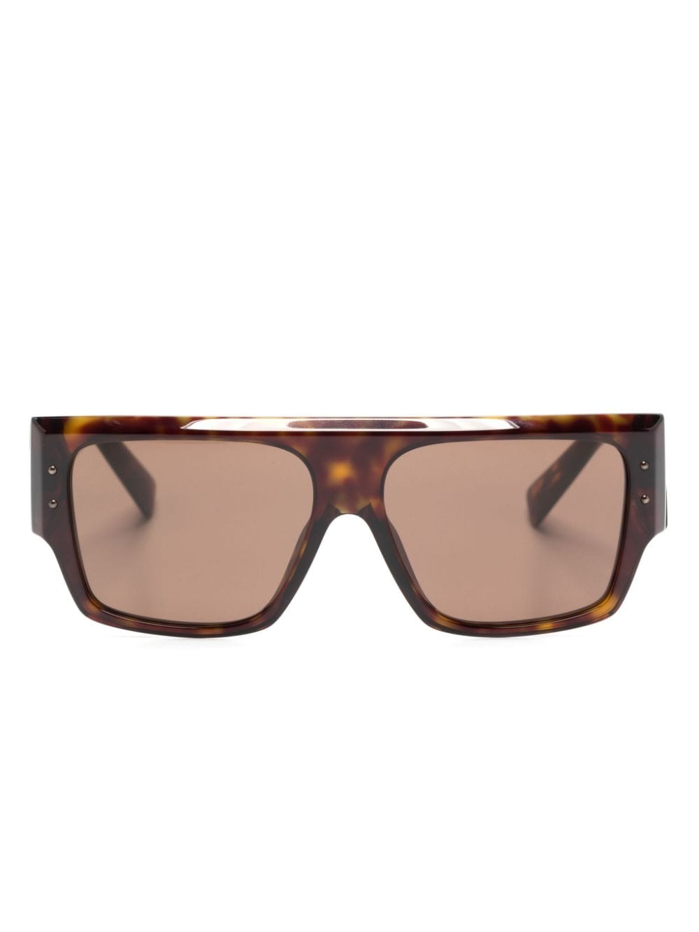 Dolce & Gabbana Tortoiseshell Rectangle-frame Sunglasses In Braun