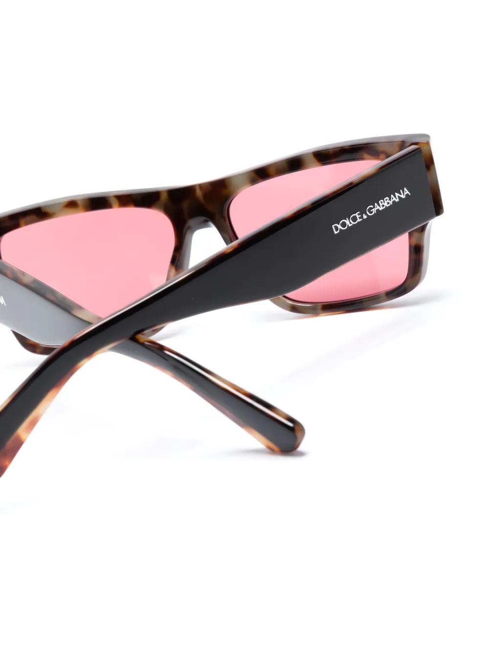 Dolce & Gabbana Matte-effect Rectangle-frame Sunglasses In Brown