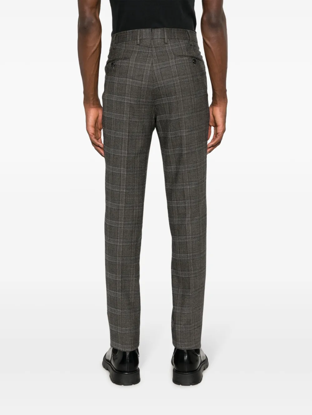 PT Torino Geruite pantalon Grijs