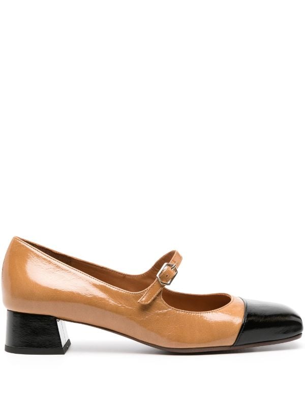 Chie Mihara 45mm Regia square toe Leather Pumps Farfetch