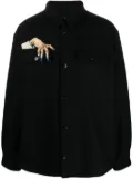 Undercover hand-embroidered wool-blend shirt jacket - Black