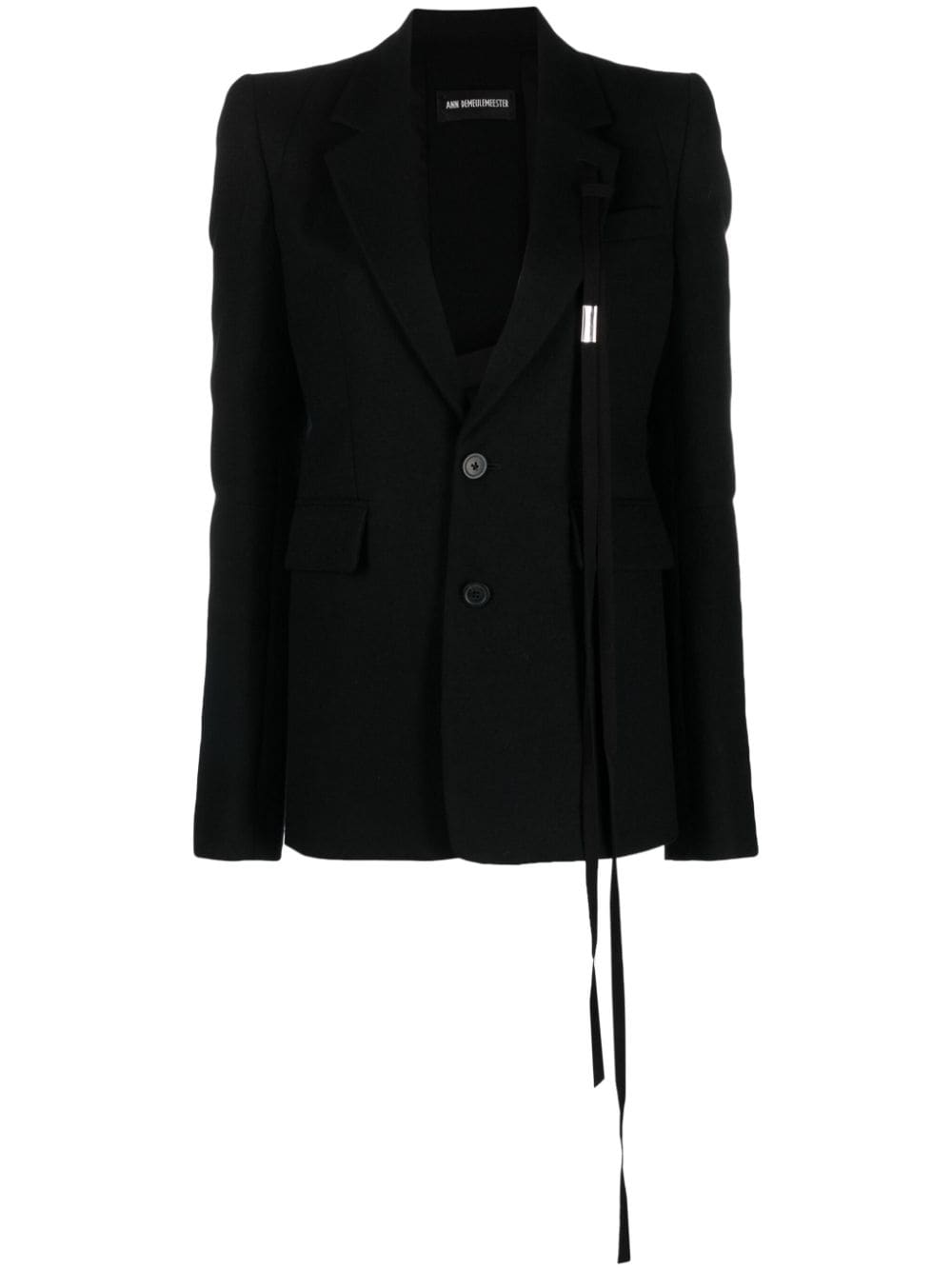 Ann Demeulemeester Blazer met enkele rij knopen Zwart