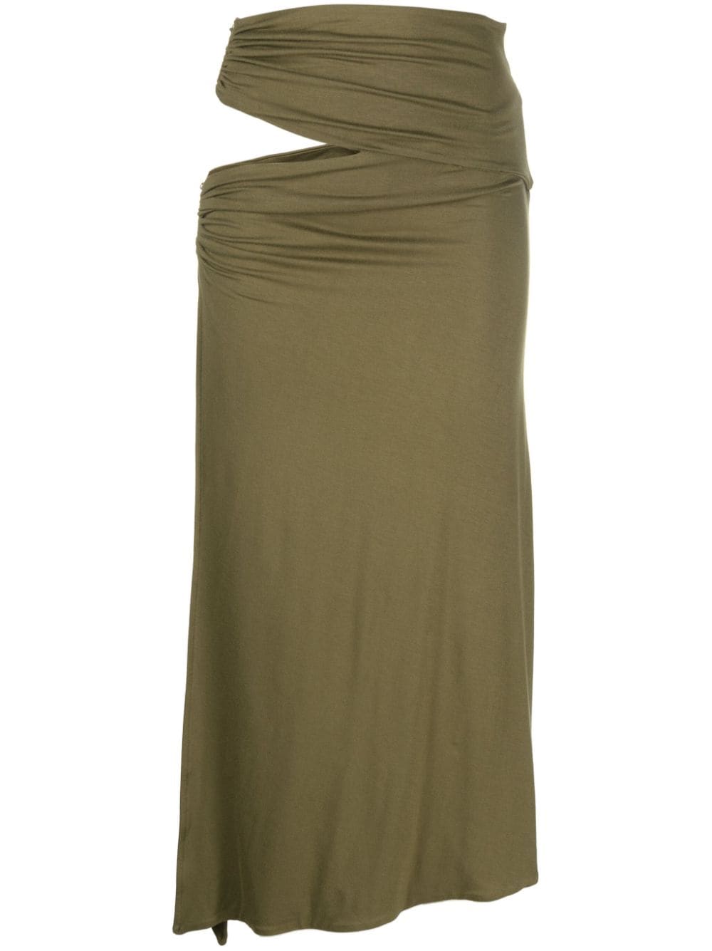 CONCEPTO draped cut-out midi skirt - Verde