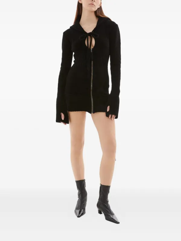 black zip front mini dress Zip Front Mini Dress main image 0