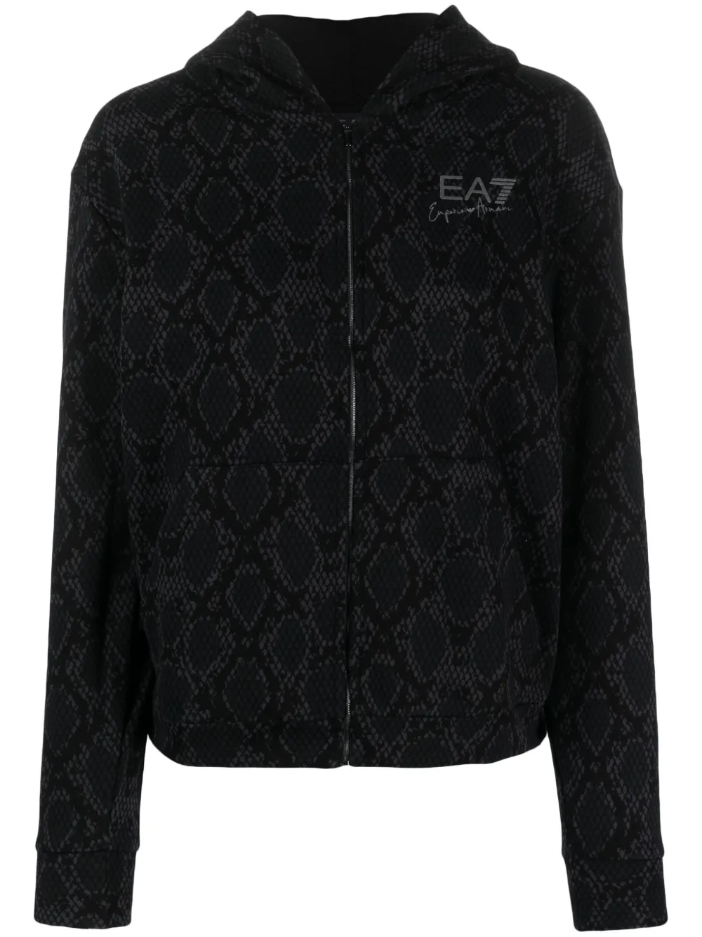 Ea7 Emporio Armani python-print zip-up Hoodie - Farfetch