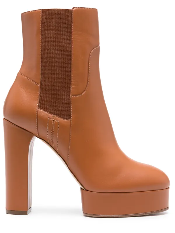 Casadei Betty 125mm Leather Ankle Boots Brown FARFETCH