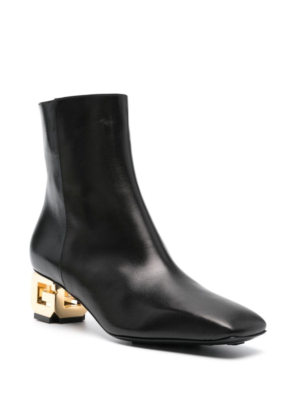 Shop Givenchy 50mm Logo-plaque Leather Boots In Black