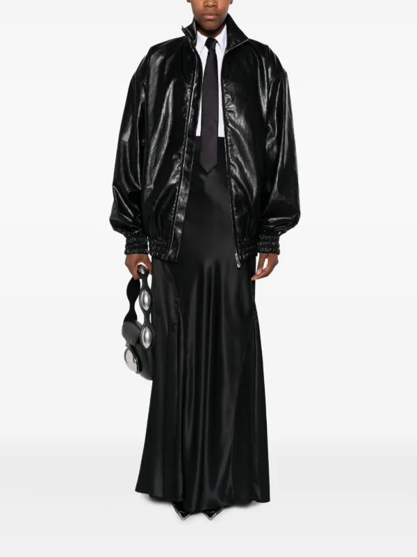 GCDS high-shine faux-leather Jacket | Black | FARFETCH UK