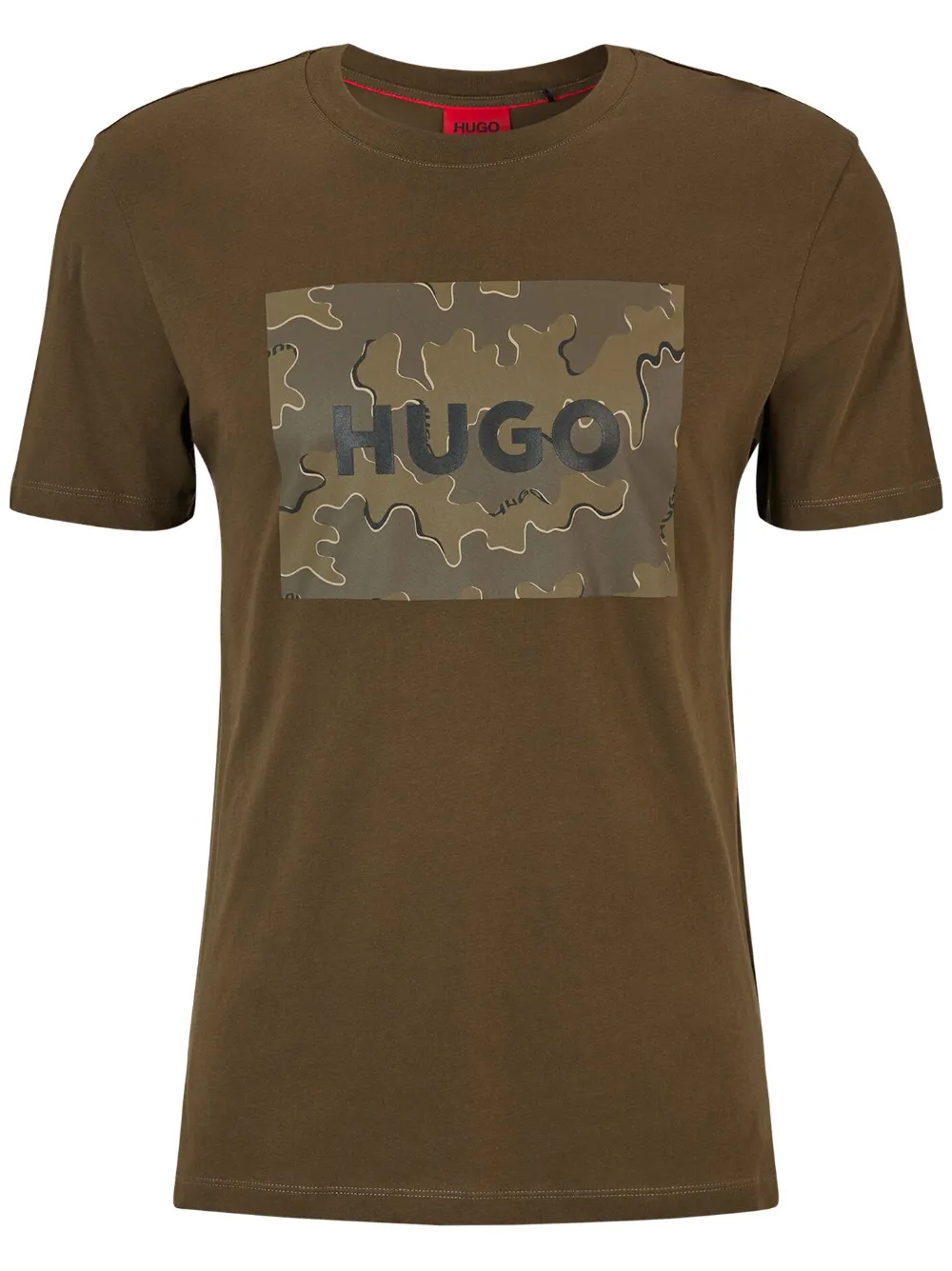 HUGO Camiseta com estampa de logo | Marrom | Image 1