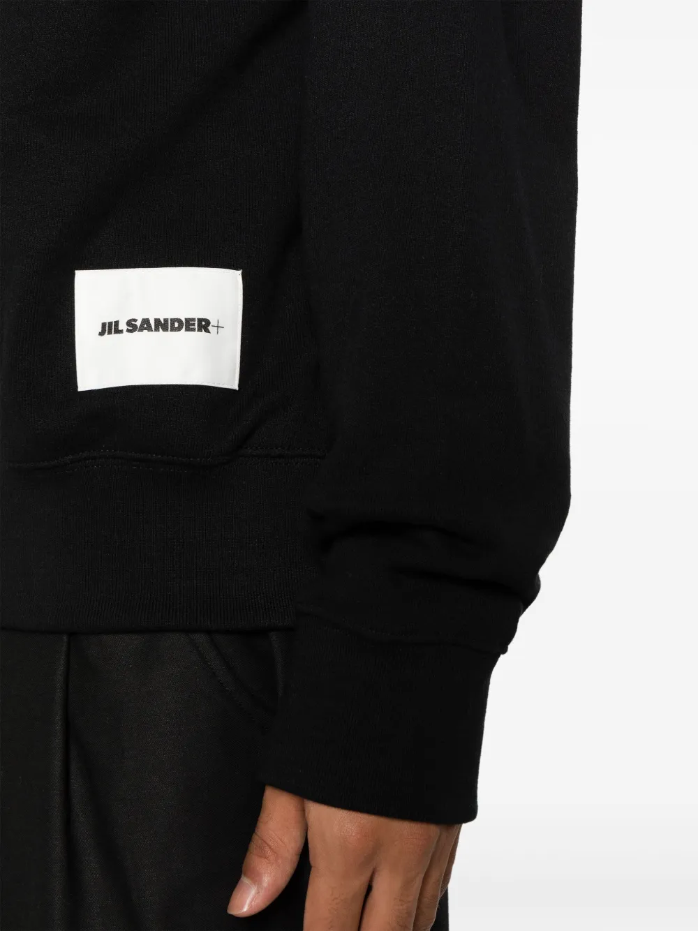 Shop Jil Sander Logo-patch Cotton Jumper In Black