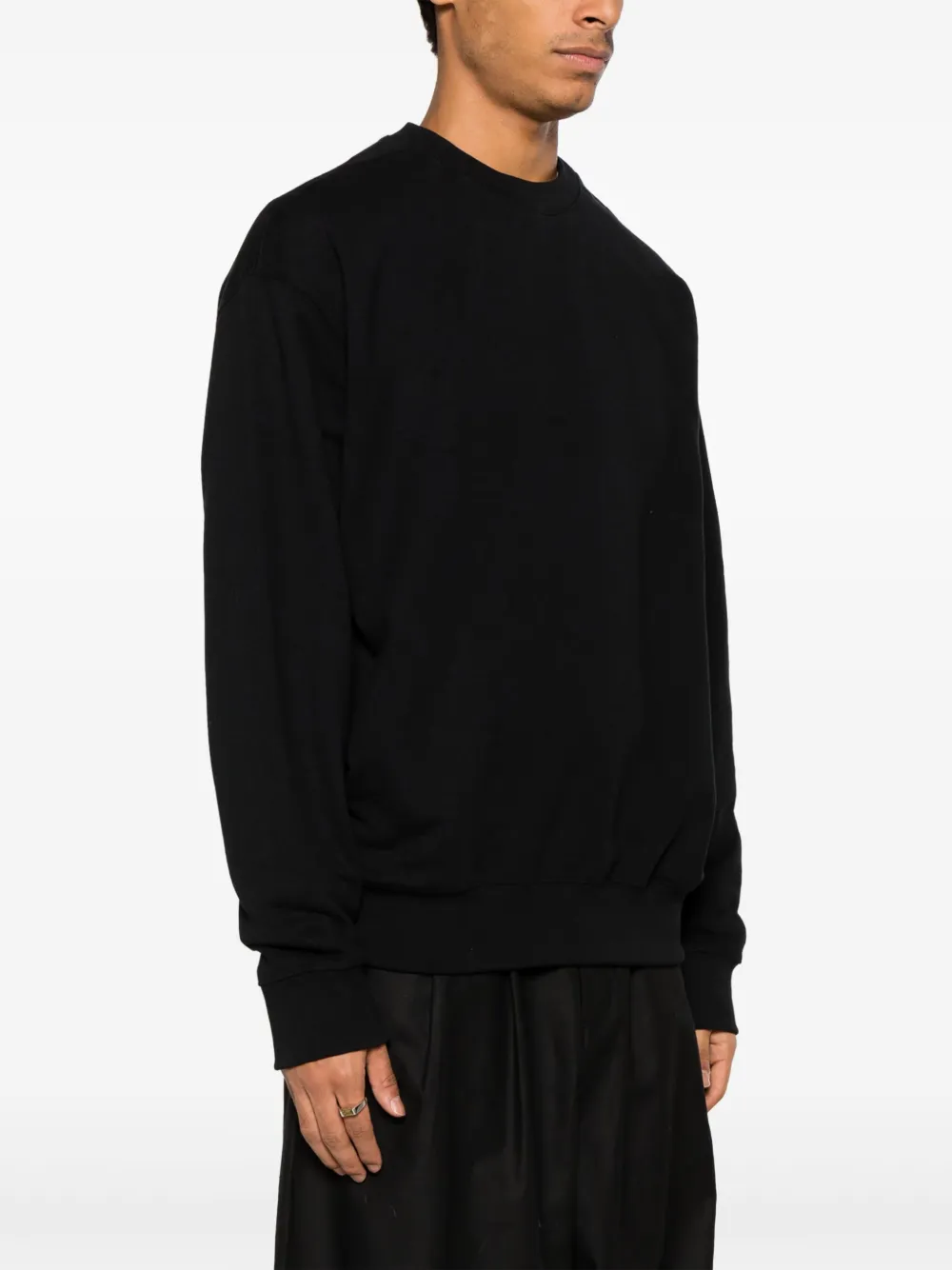 Shop Jil Sander Logo-patch Cotton Jumper In Black