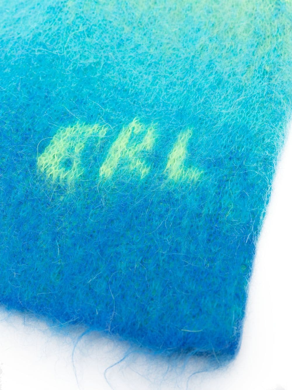 ERL intarsia-knit logo gradient-effect beanie - Blauw