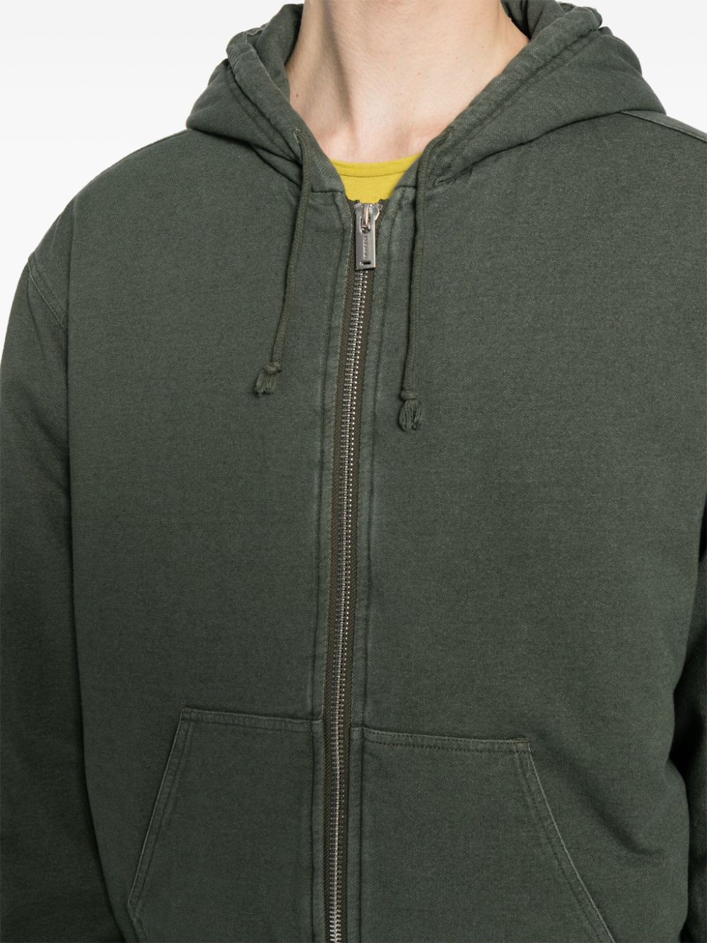 Shop Holzweiler Loken Padded Zip-up Hoodie In Green